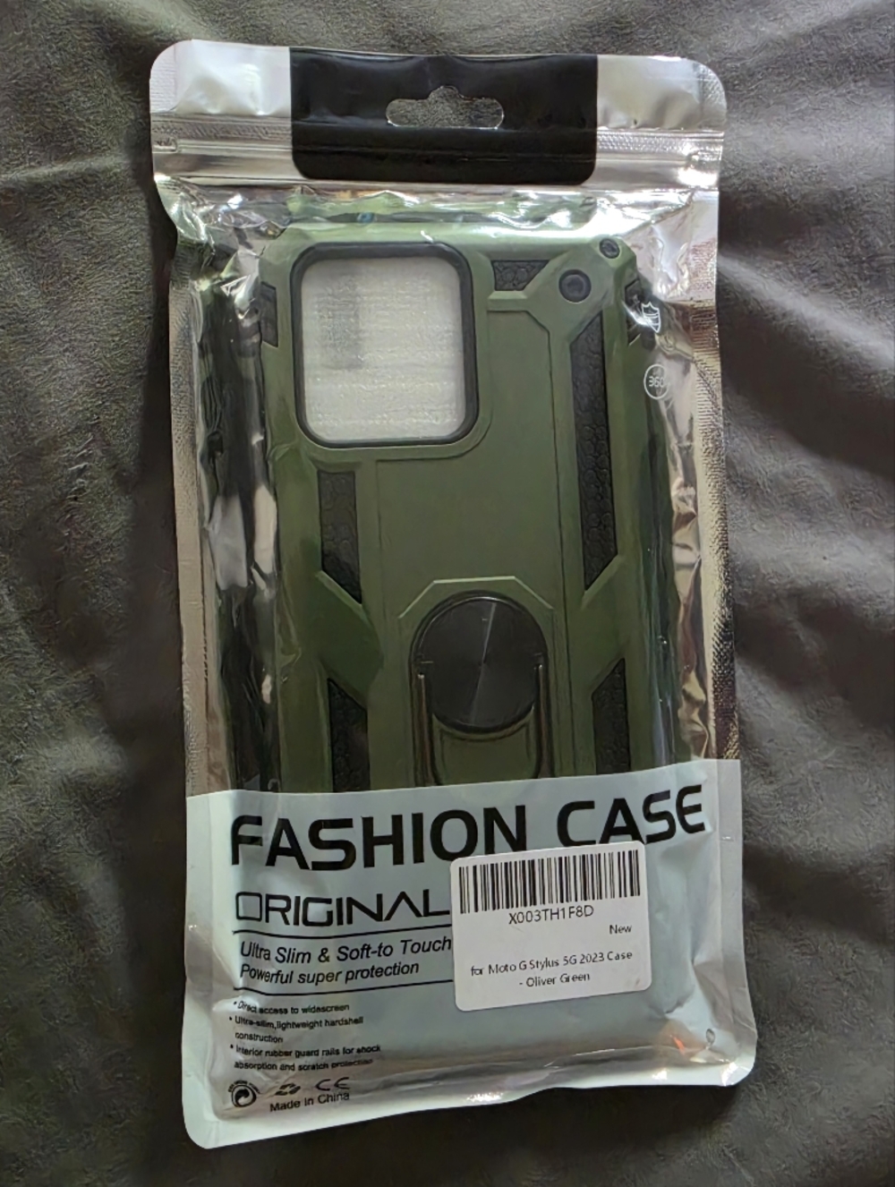 Olive Green Rugged Ring-Stand Phone Case